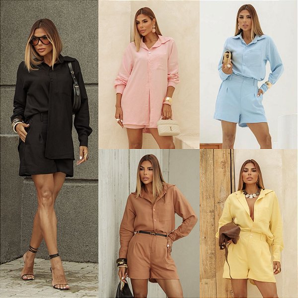 Conjunto De Linho Camisa + Shorts