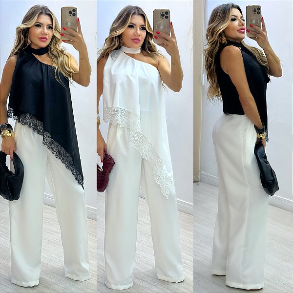 Blusa De Renda Ombro Único