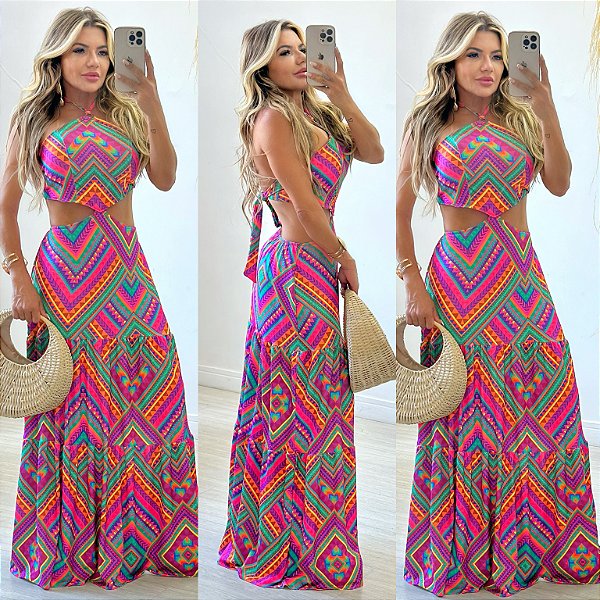 Vestido Longo Estampado