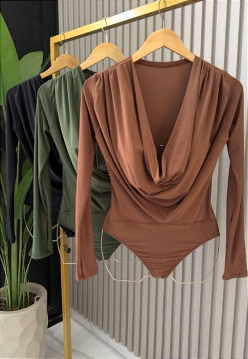 Body Manga Longa De Gola Boba