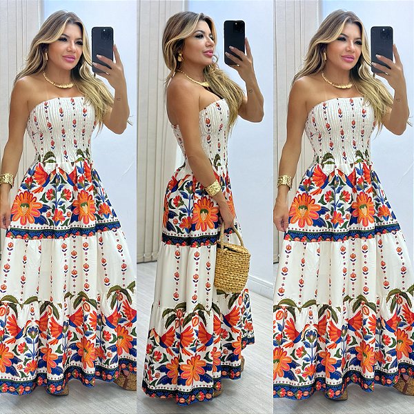 Vestido Longo Estampado
