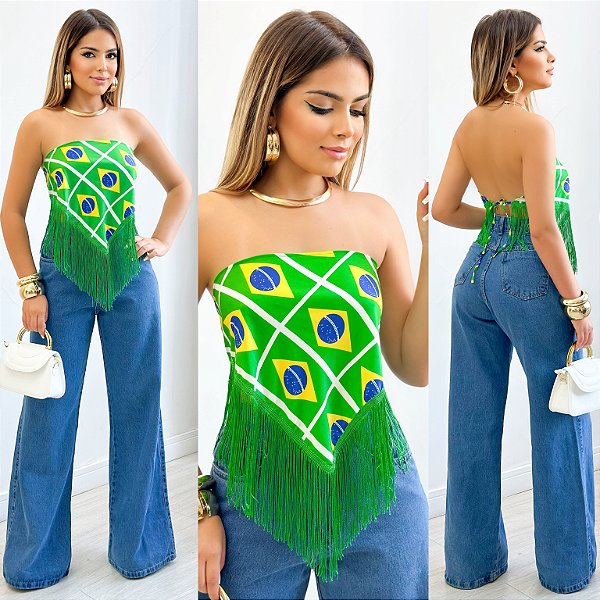 Lenço Cropped Do Brasil