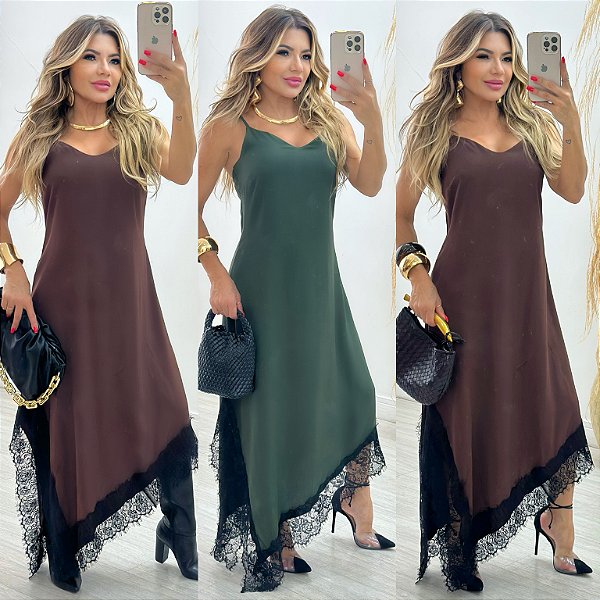 Vestido Midi C/ Fenda