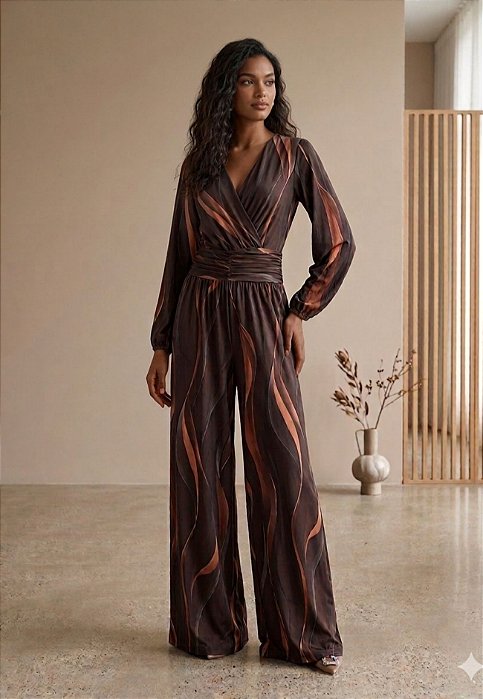 Macacão Longo Estampado