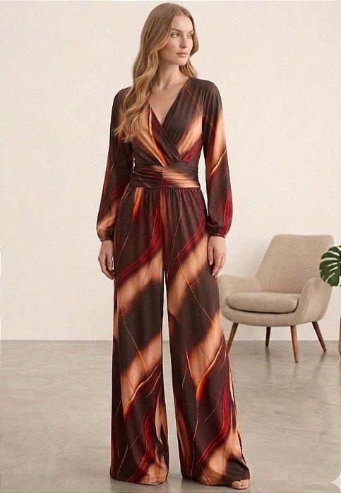 Macacão Longo Estampado