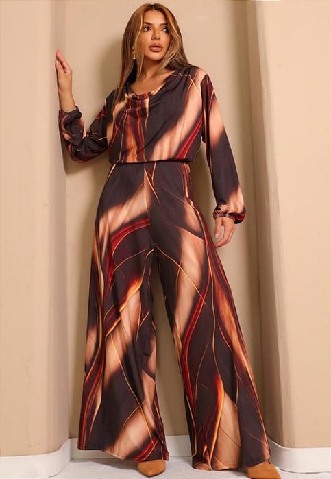 Macacão Longo Estampado