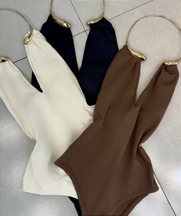 Body Decote C/ Argola Dourada