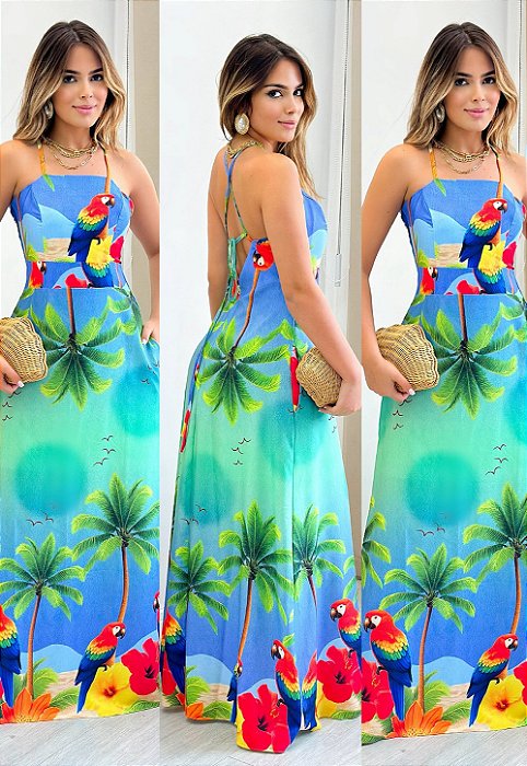 Vestido Longo Estampado