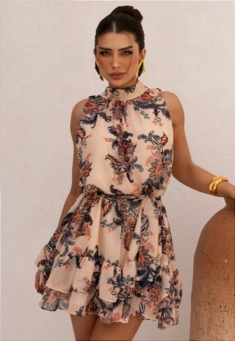 Vestido Curto Estampado