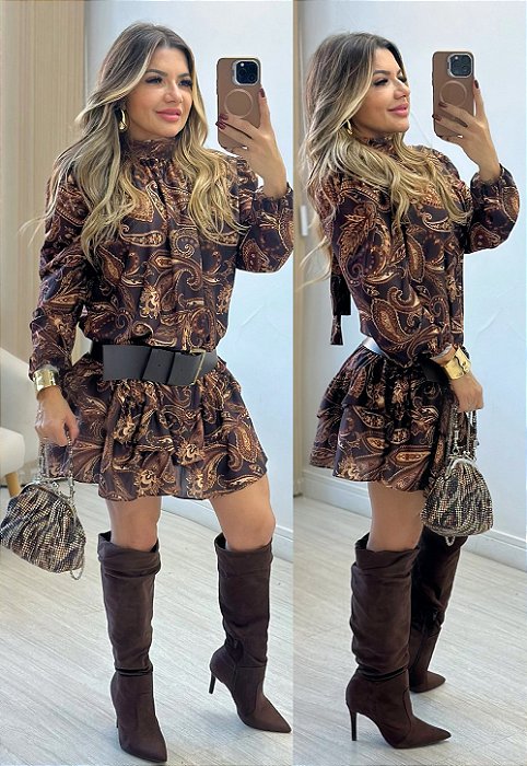Vestido Curto Estampado