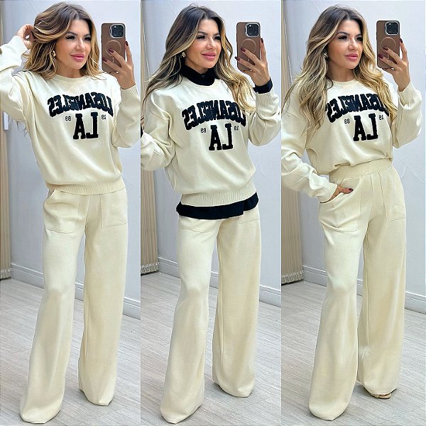 Conjunto De Calça & Blusa Tricot Modal