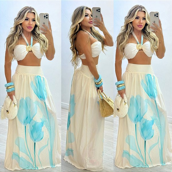 Conjunto De Calça & Cropped Estampado
