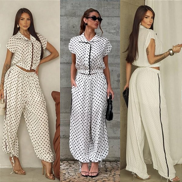 Conjunto De Calça & Blusa Poá