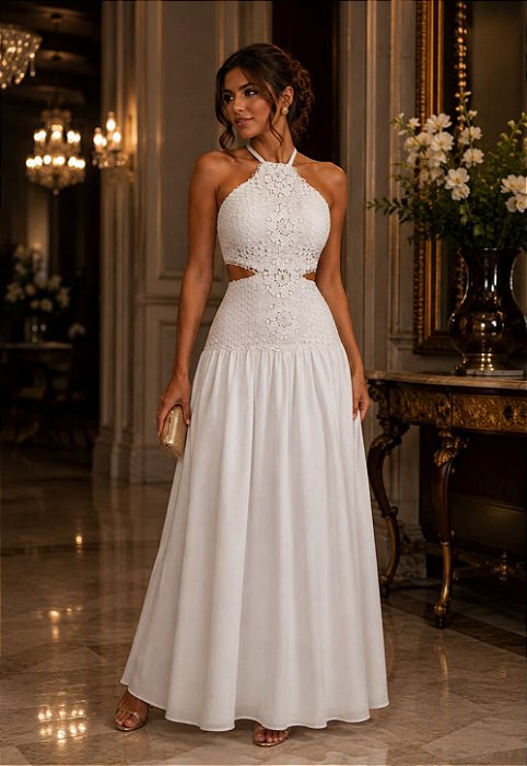 Vestido Longo Bordado