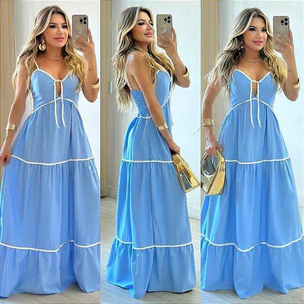 Vestido Longo De Alça