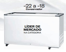 FREEZER HORIZONTAL FRICON DUPLA AÇÃO PORTAS VIDRO BRANCO - HCEB411 V - 220V