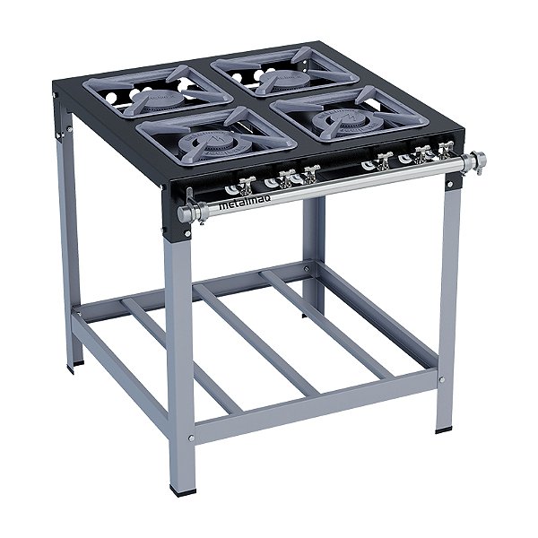 FOGÃO METALMAQ STORI PREMIUM A GAS 4 BOCAS 30x30 2QS/2QD - P6,5 - R.APIS - 16025