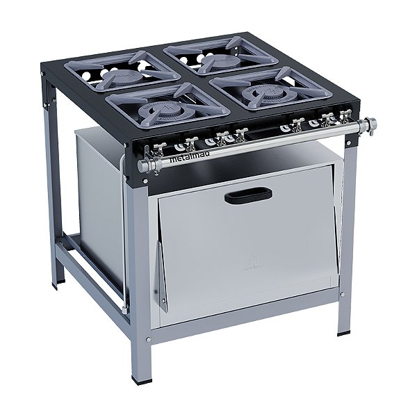 FOGÃO METALMAQ STORI PREMIUM A GAS 4 BOCAS 30x30 2QS/2QD COM FORNO - P6,5 - R.APIS - 16025/5896