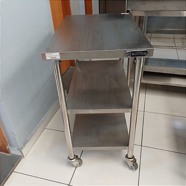 BASE DE APOIO PARA TOSTADOR DE PÃES C/ ROD. 500X800X900mm SULFISA SEMINOVO