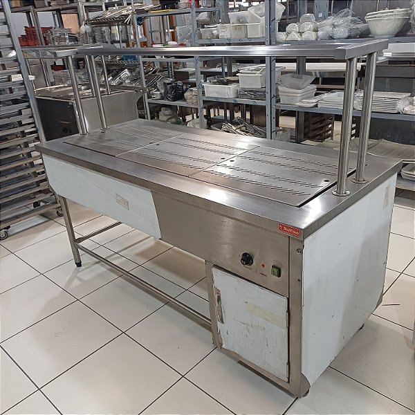 SELF SERV COM RESISTENCIA A SECO COM GABINETE E PROTETOR SALIVAR 1800X760X1320MM - NO ESTADO 3 MESES GARANTIA