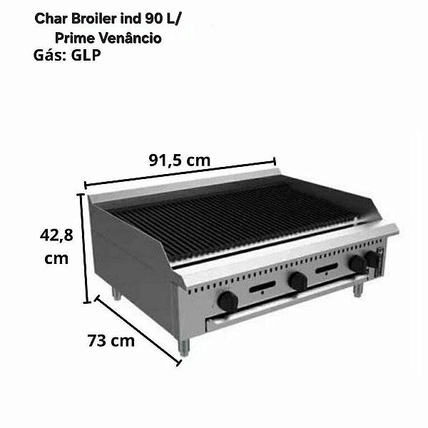 CHARBROILER DE MESA | LINHA PRIME | 90 CM | PCG090G-ME | VENÂNCIO