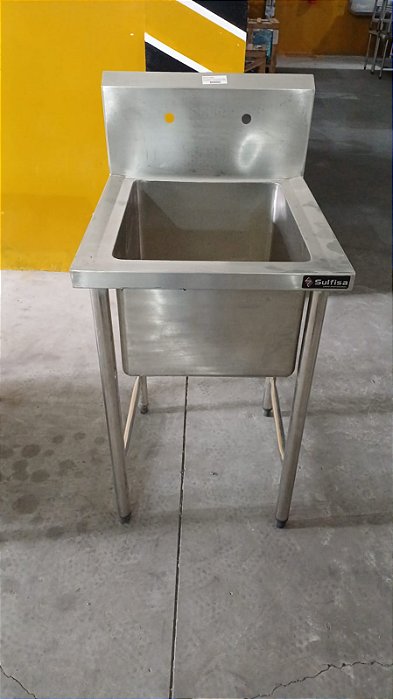 MESA DE ENCOSTO VINCADA INOX 304 - 550x600x900 MM - CB 50X40X30 MM CENTRAL - ESPELHO 30 COM 2 FURO - SULFISA - NOVA