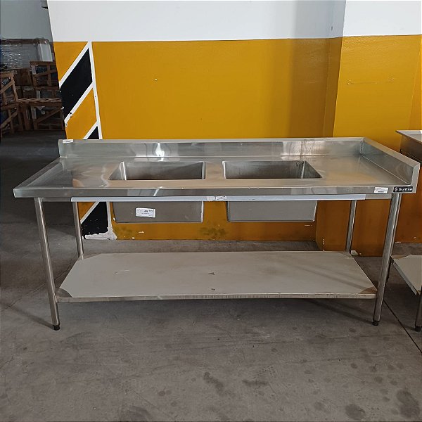 MESA DE ENCOSTO VINCADA INOS 304 2300X700X900MM 2 CB CENTRAL LD 60X50X40 MM ESP L/E PRAT LISA SULFISA -205165
