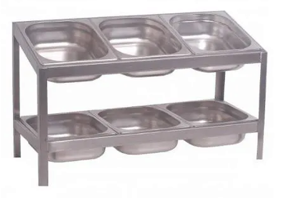 PIZZAIOLO ( PIZZAROLA ) PARA 6 CUBAS - 810 X 440 X 350 MM AÇO INOX 304 PROMAQ - NÃO ACOMP. AS GNS