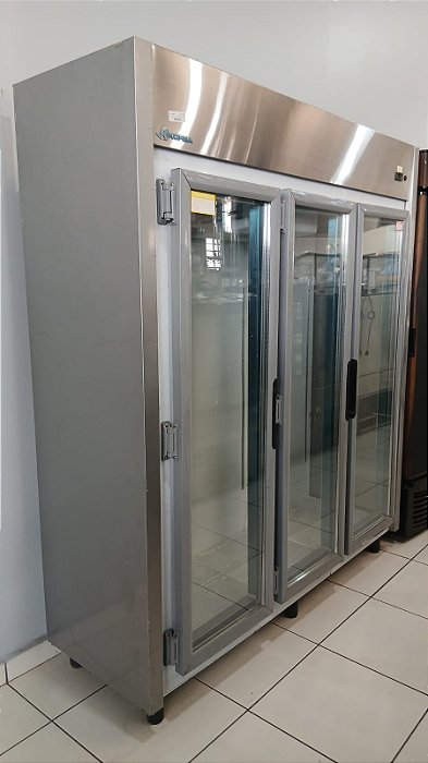 Expositor Auto Serviço – Linha Blanc – Cinza 3 Portas – Frios e Latícinios