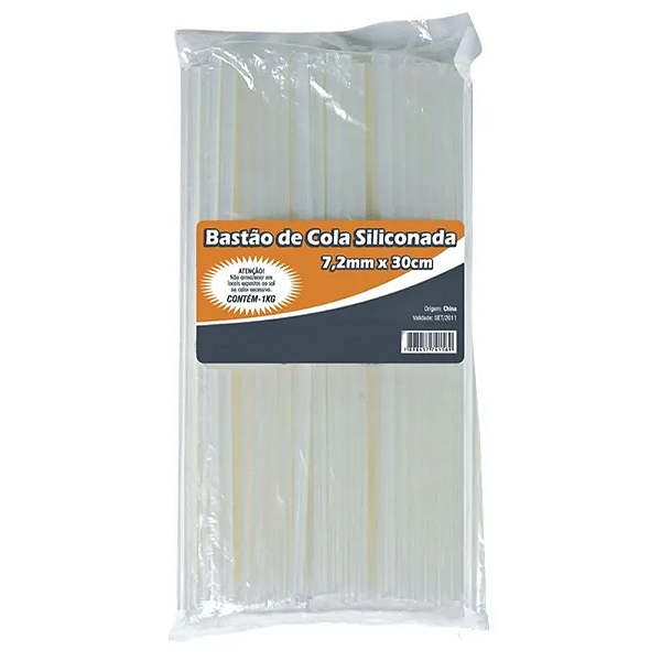 REFIL COLA QUENTE 1 KG SILICONE EM BASTÃO FINA TRANSPARENTE