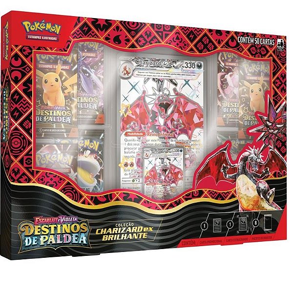 Box Pokémon Destinos De Paldea Charizard Ex Brilhante