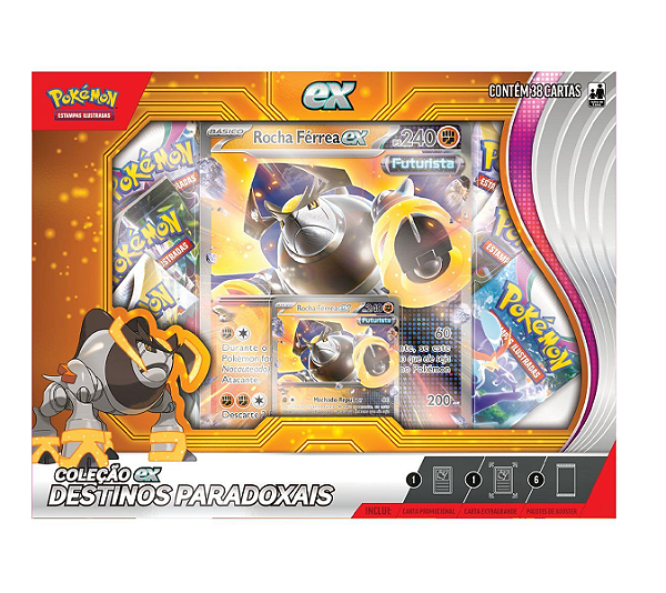 Box Pokémon Destino Paradoxais Rocha Férrea Ex