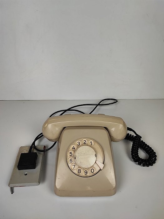 Telefone De Disco Antigo Simens Bege Anos 80