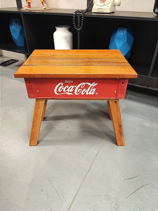 Banco Mesa Coca-Cola Vintage Original – Peça Retrô Industrial