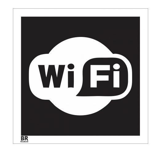 Placa Branca Rede WiFi 20X20cm