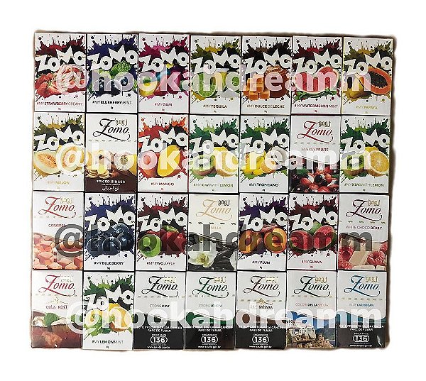 Kit Essência ZOMO + 1kg Carvão + 50 Folhas de Aluminio para Narguilé