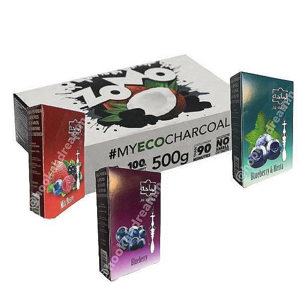Carvão Zomo 500g + 10 essencias al waha