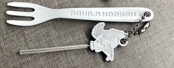 FURADOR E GARFO PARA ESSÊNCIA AQUILA HOOKAH BRANCO