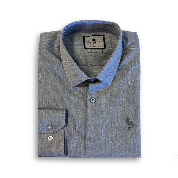 Camisa Social Comfort Fit Chumbo