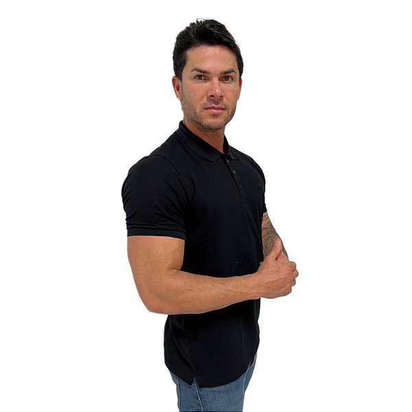 Camiseta Polo Pima Preta