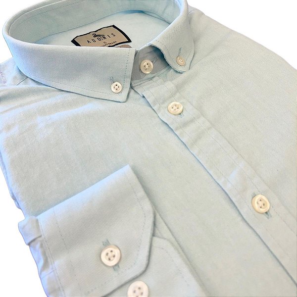 Camisa Social Oxford Verde