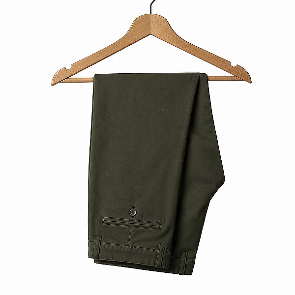 Calça Sarja Slim Verde Militar