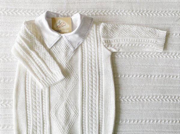 Macacão Davi em tricot branco