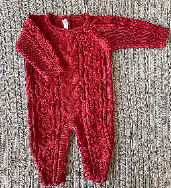 Macacão vermelho em tricot