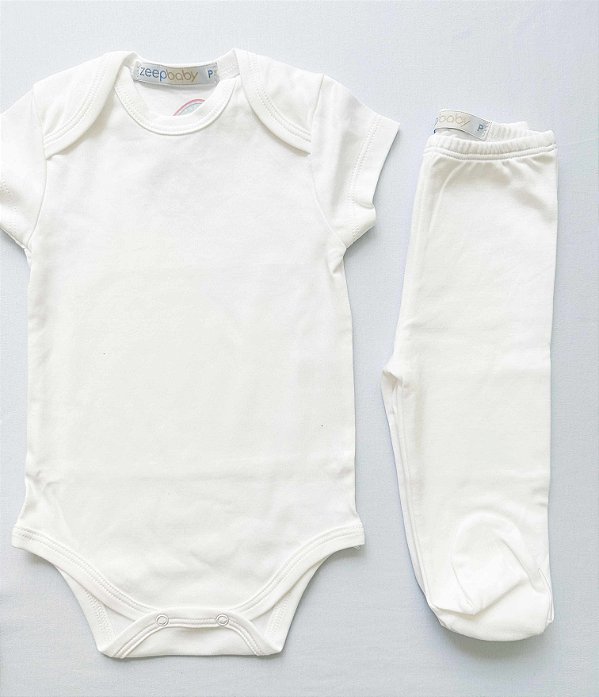Conjunto algodão pima (body+ calça) Branco