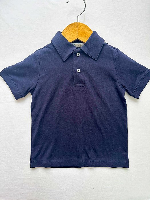 Camisa Polo Algodão Pima Azul Marinho