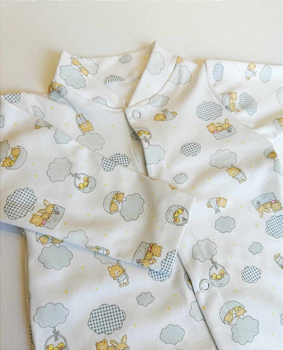 Macacão Coelho e Ursinho Azul