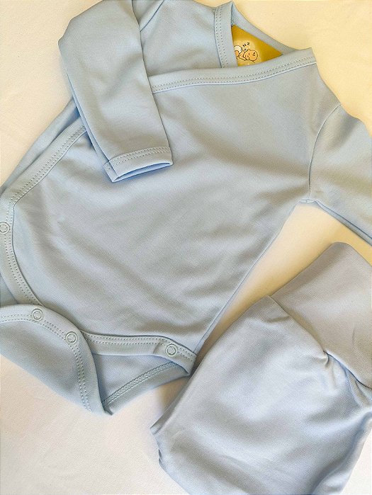 Kimono e Calça Algodão Pima Azul