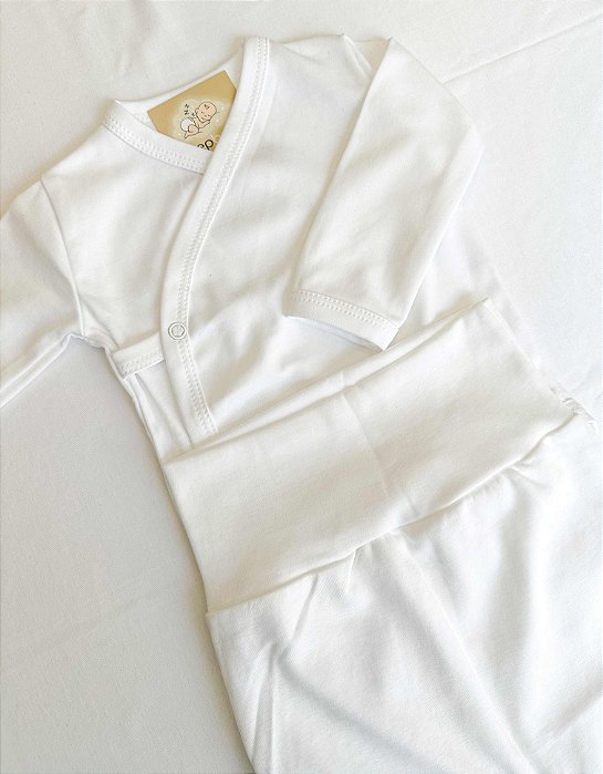 Kimono e Calça Algodão Pima Branco