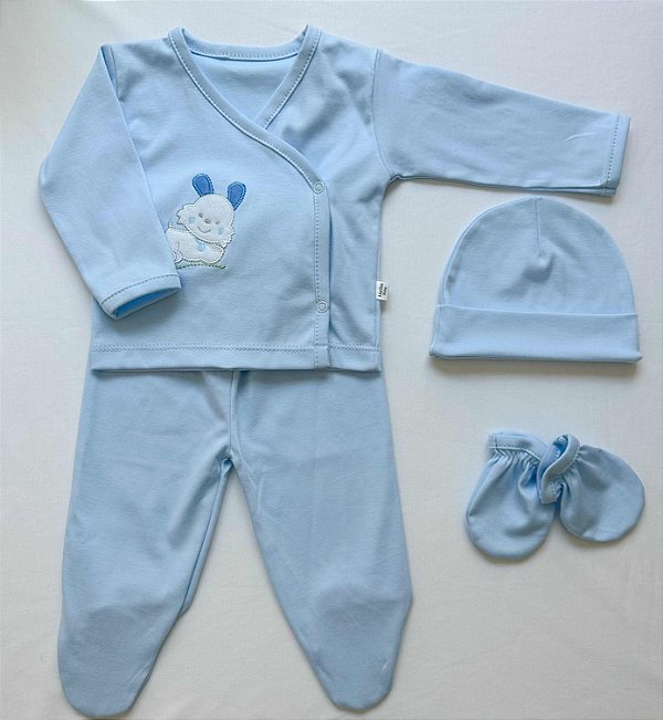 Casaco+calça+gorro+luva AZUL